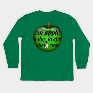 An Apple A Day Keeps The Doctor Away Kids Long Sleeve T-Shirt